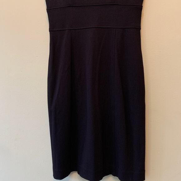 Eliza J Sheath Dress Women 4 Black Boat Neck Knee Length Sleeveless LBD Lined38 - Picture 4 of 14